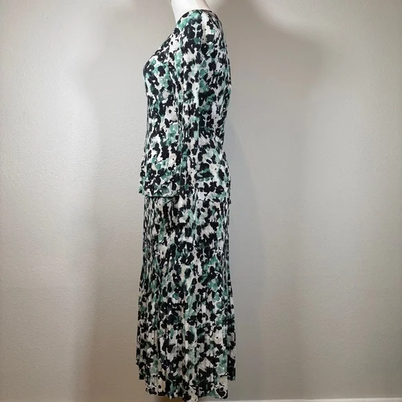 Hugo Boss Green and Black Abstract Long Sleeve Dress Size Medium - Picture 2 of 16